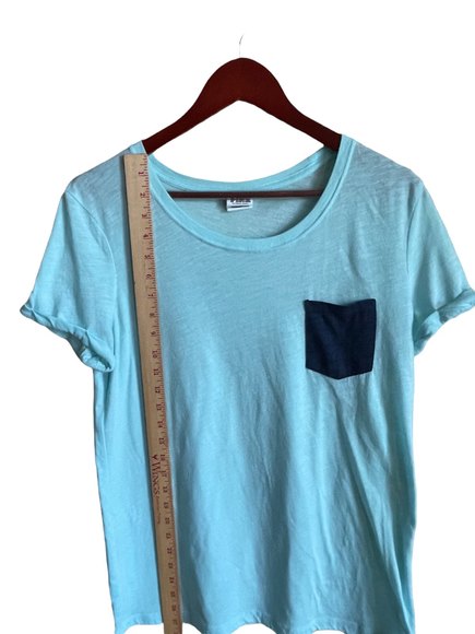 Pink Victorias Secret Women Short Sleeve TShirt Light Blue SZ Medium Pocket - Picture 3 of 7